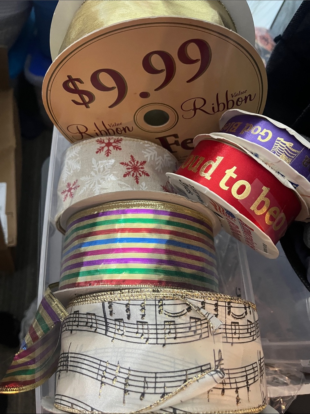 Assorted Decorative Gift Ribbon Set - Gold, Red, Cream, Multicolor
